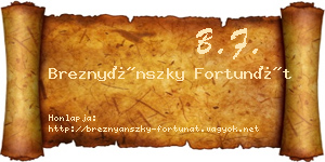 Breznyánszky Fortunát névjegykártya